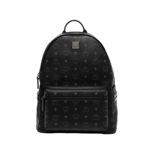 Mochila MCM Stark Black Couro Genuíno - Hype Franco Store