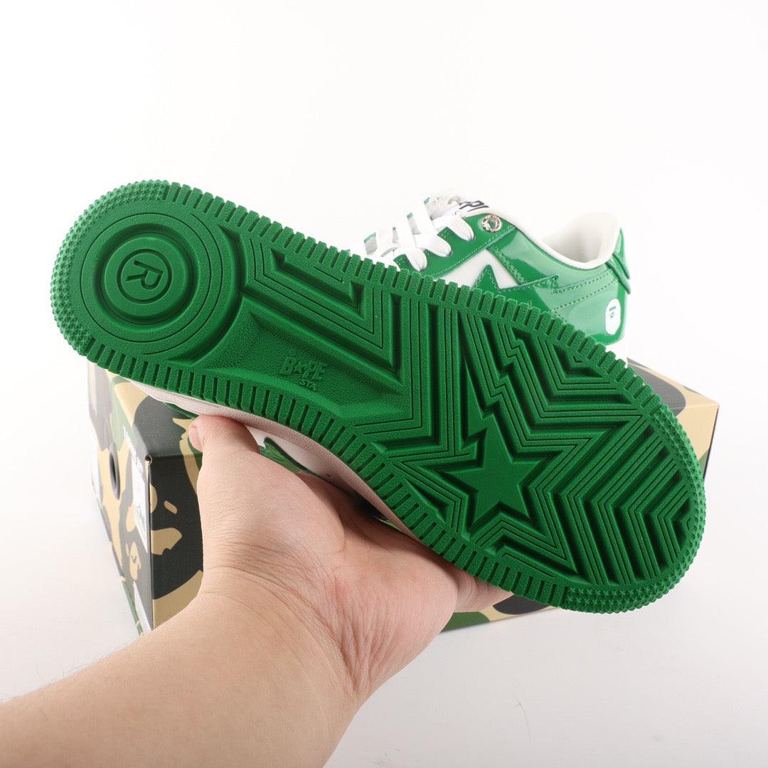 BapeSta Patent Leather White Green - Hype Franco Store