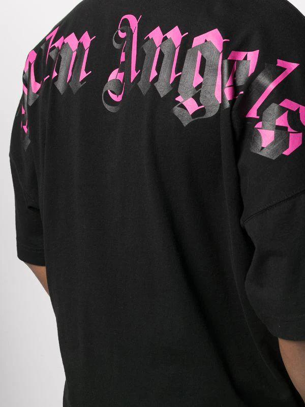 Camiseta Palm Angels Black and Pink Oversized - Hype Franco Store