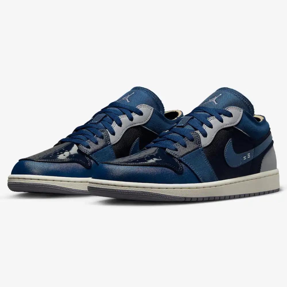 Air Jordan 1 Low SE Craft Obsidian French Blue Ashen Slate White