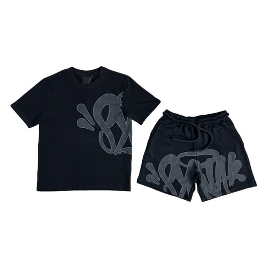 Syna World Black Sweatshirt Shorts Set