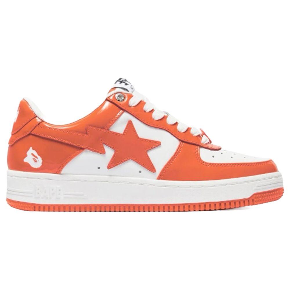 BapeSta Patent Leather White Orange - Hype Franco Store