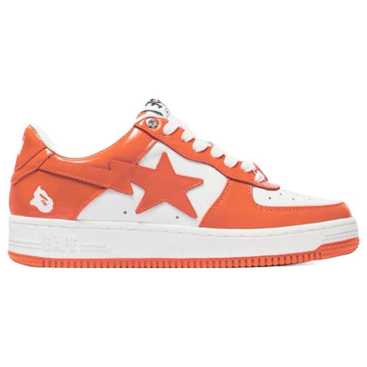 BapeSta Patent Leather White Orange - Hype Franco Store