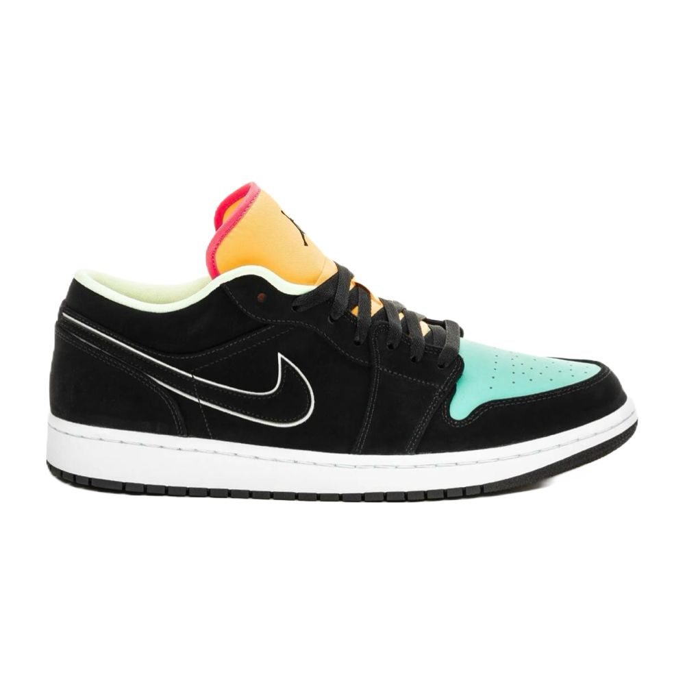 Air Jordan 1 Low Black Aurora Green Laser Orange