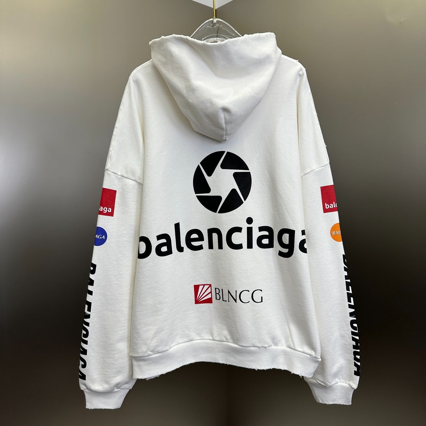 Logotipo de Balenciaga Sudadera con capucha blanca