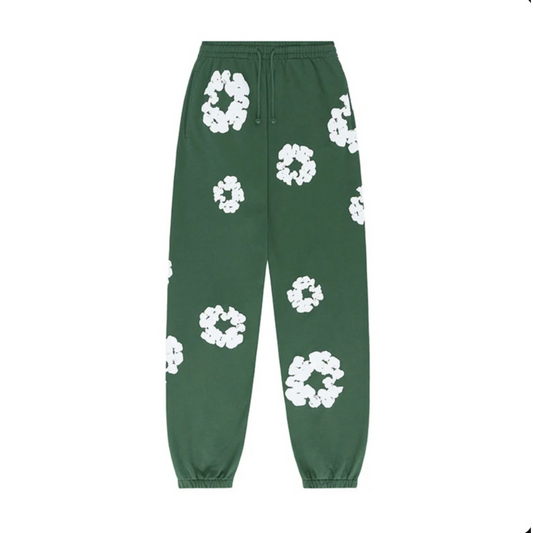 Tears The Cotton Wreath Green Denim Pants