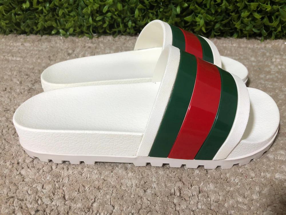 Sandalia Gucci Web Slide Blanco