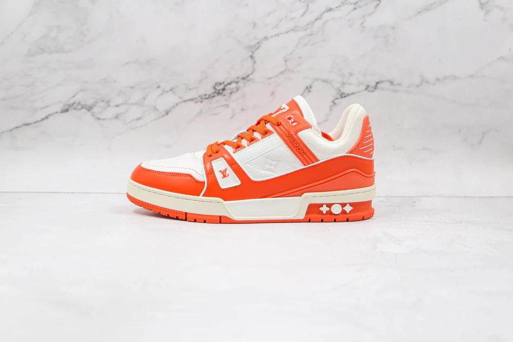 Louis Vuitton Trainer Monogram Sneaker Denim Orange