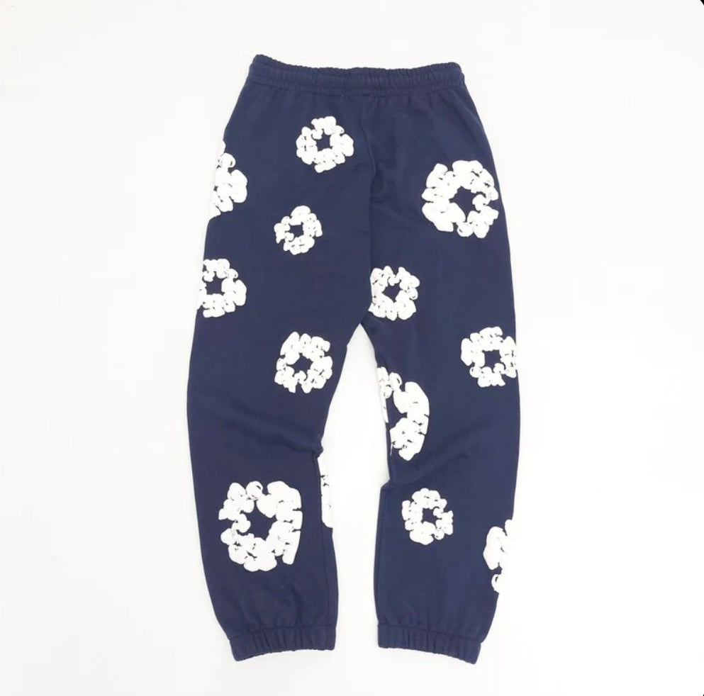 Tears The Cotton Wreath Navy Denim Pants