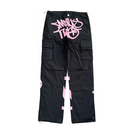 Calça Cargo Minus Two Black/Pink