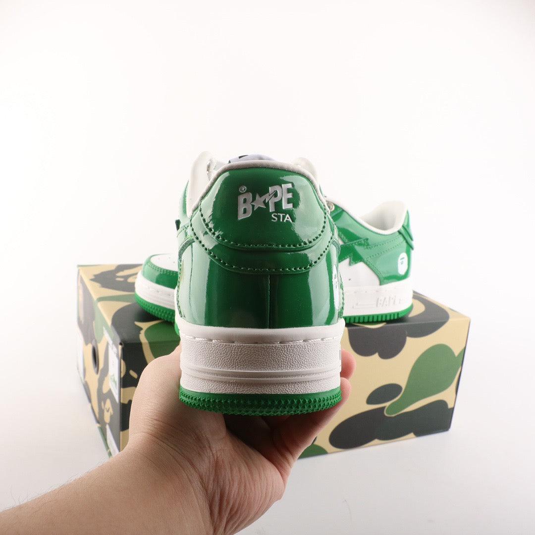 BapeSta Patent Leather White Green - Hype Franco Store