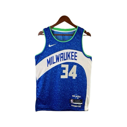 Jersey NBA Milwaukee Bucks 23/24 34 Antetokounmpo - Hype Franco Store