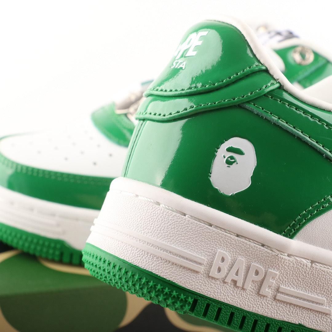 BapeSta Patent Leather White Green - Hype Franco Store