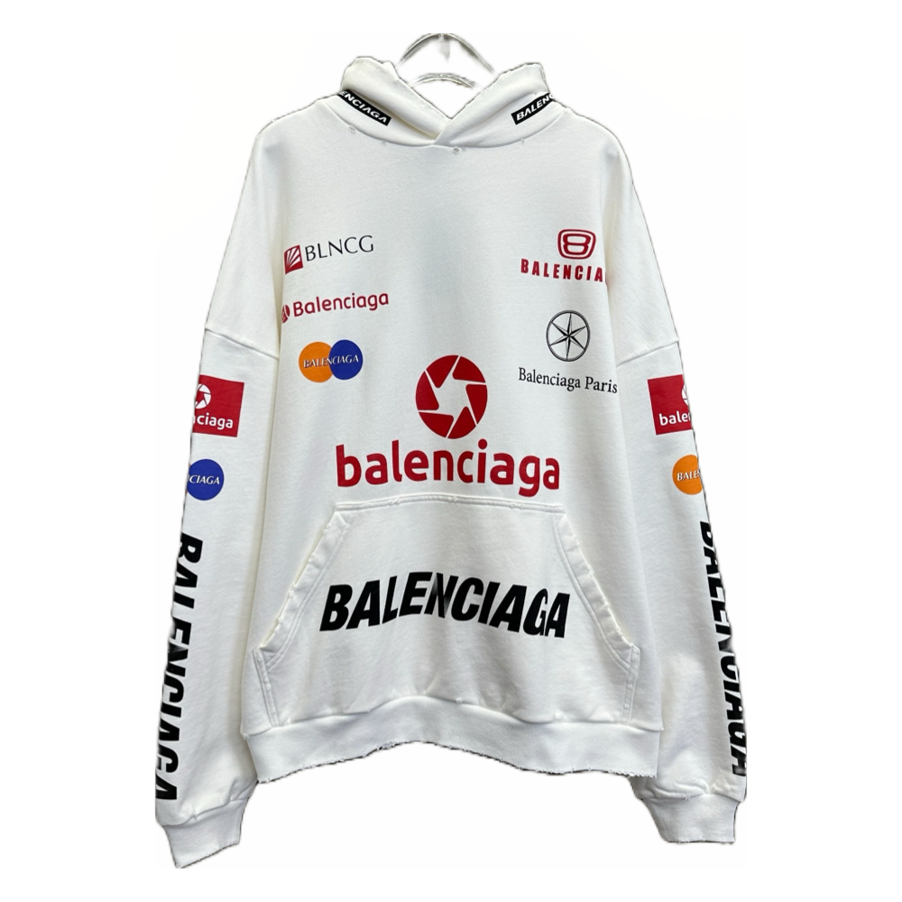 Logotipo de Balenciaga Sudadera con capucha blanca