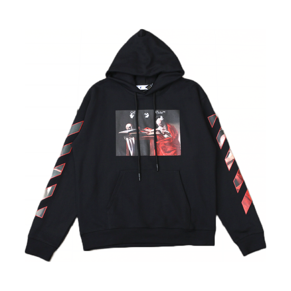 Off-White Sudadera con capucha y detalles negros