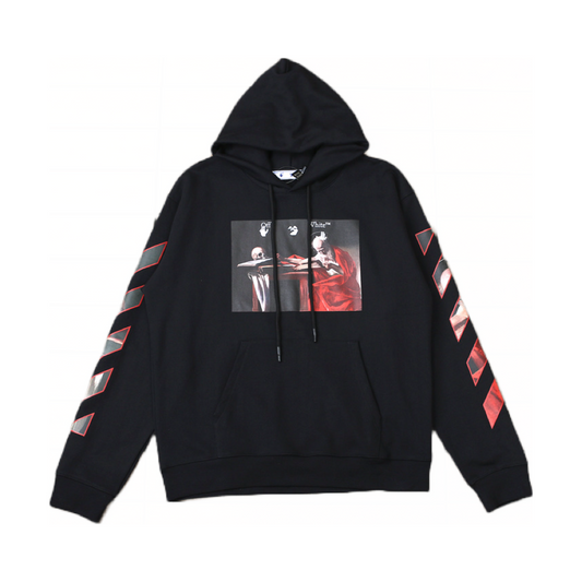 Off-White Sudadera con capucha y detalles negros