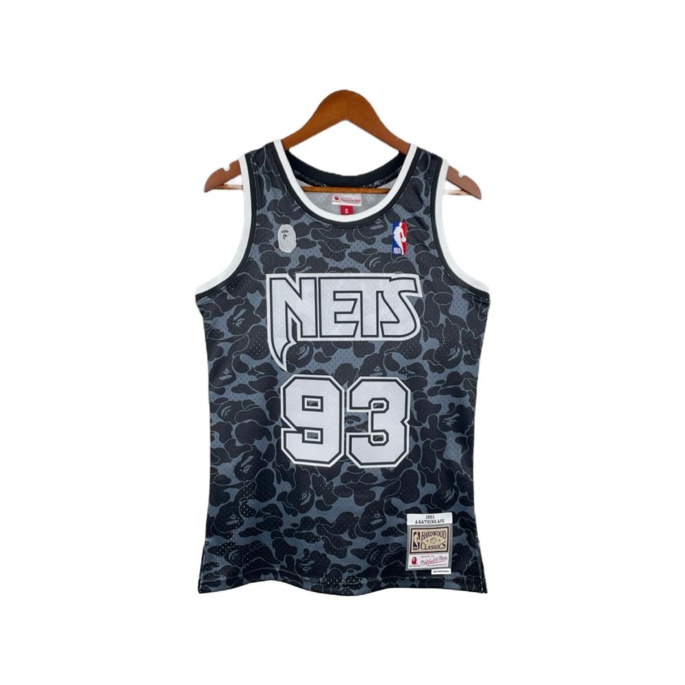 Jersey NBA x Bape Brooklyn Neets 93 Preta