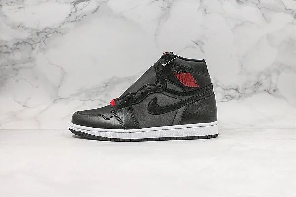 Air Jordan 1 Retro Alto Negro Satinado Gimnasio Rojo