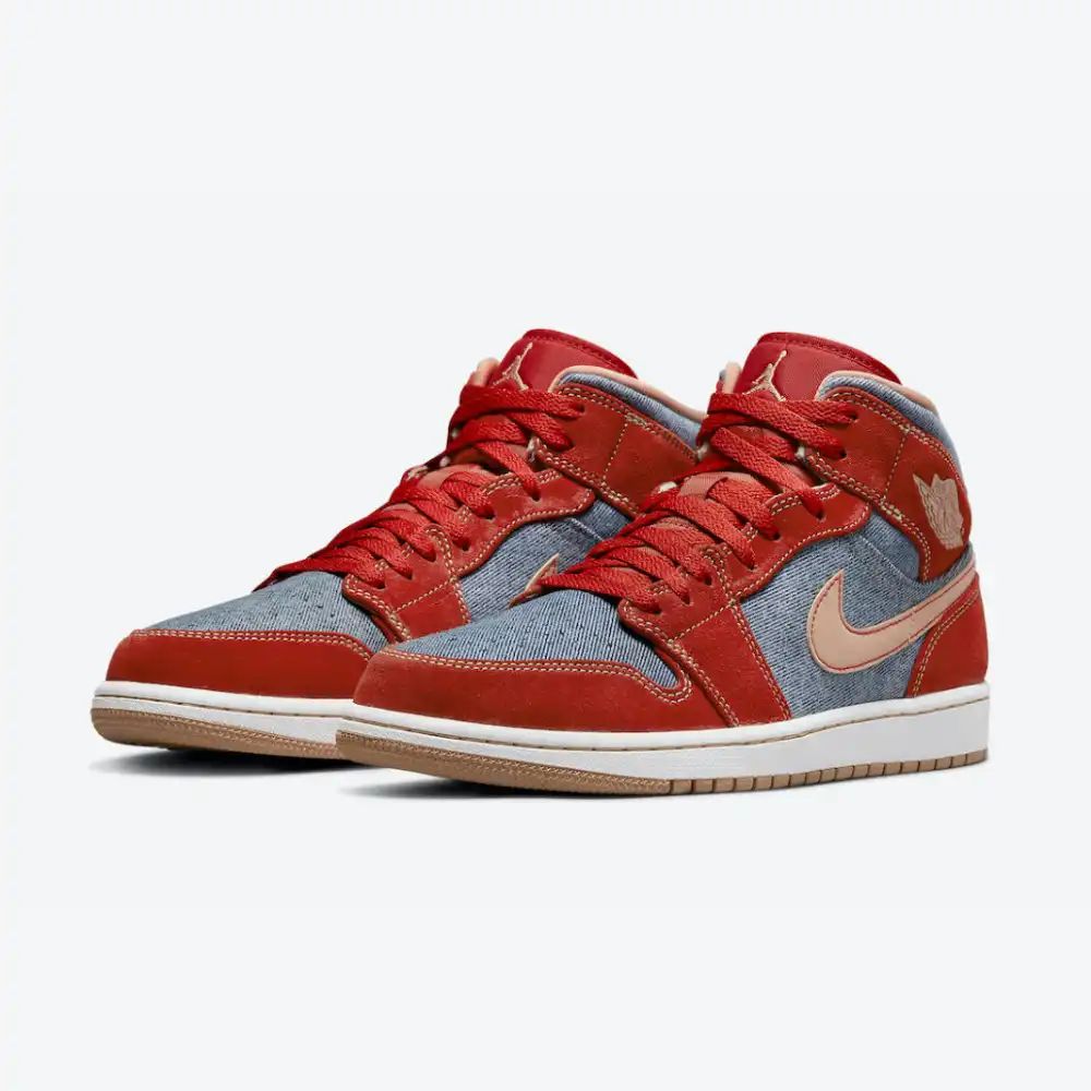 Air Jordan 1 Retro Mid Denim Red