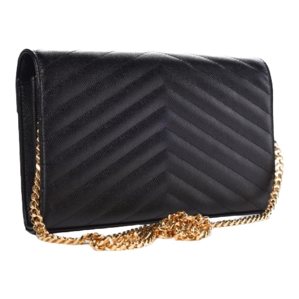 Bolsa Yves Saint Laurent Couro Genuíno Black Gold - Hype Franco Store