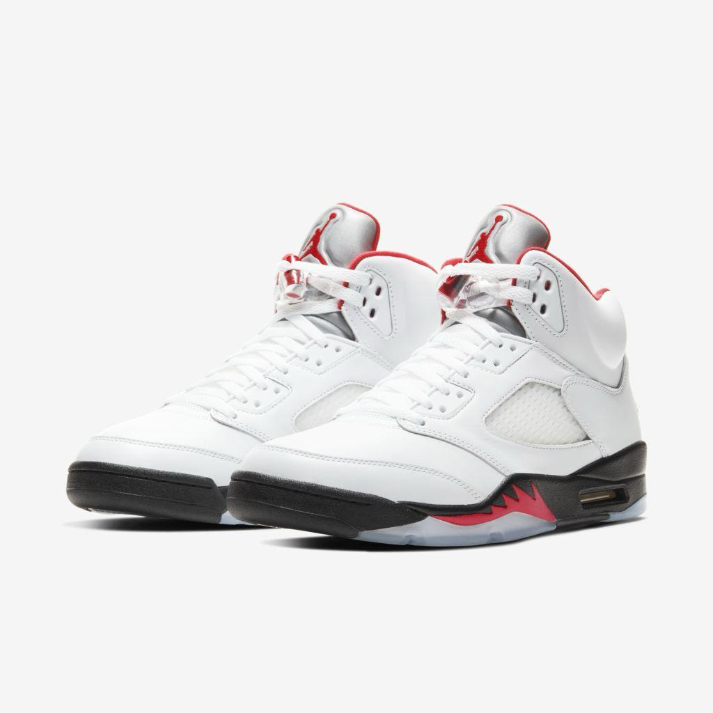 Air Jordan 5 Retro Rojo Plata Lengua