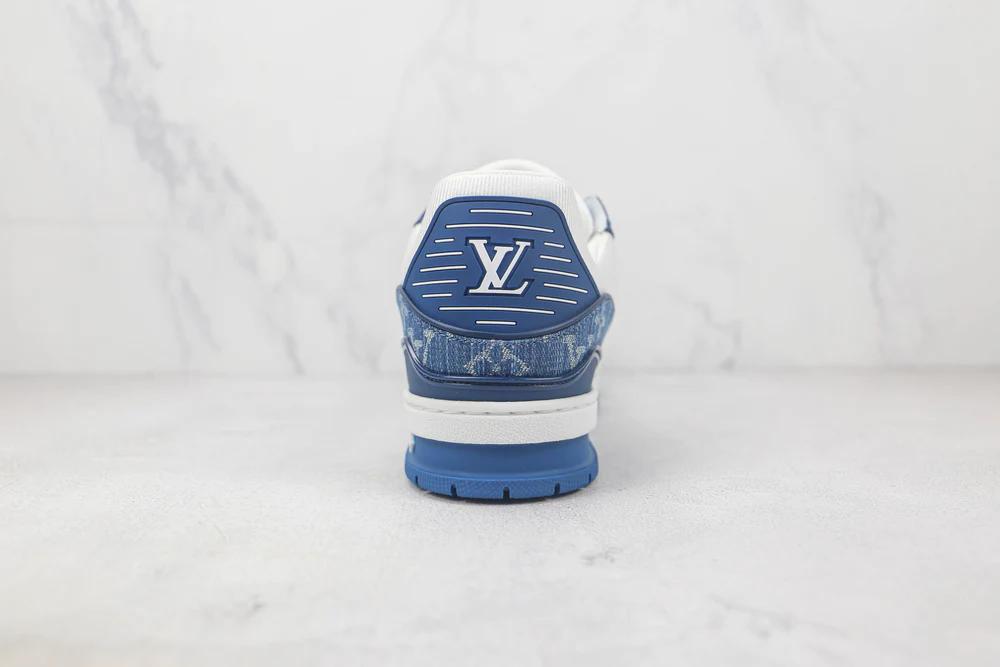 Louis Vuitton Trainer Monogram Sneaker Denim Blanco Azul